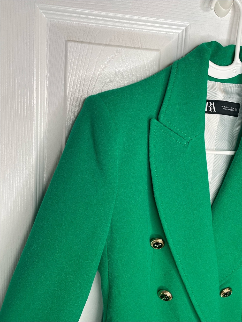 Zara Double-Breasted Blazer Blogger Favorite 2108/555/500 in Emerald Green XS - Picture 4 of 16